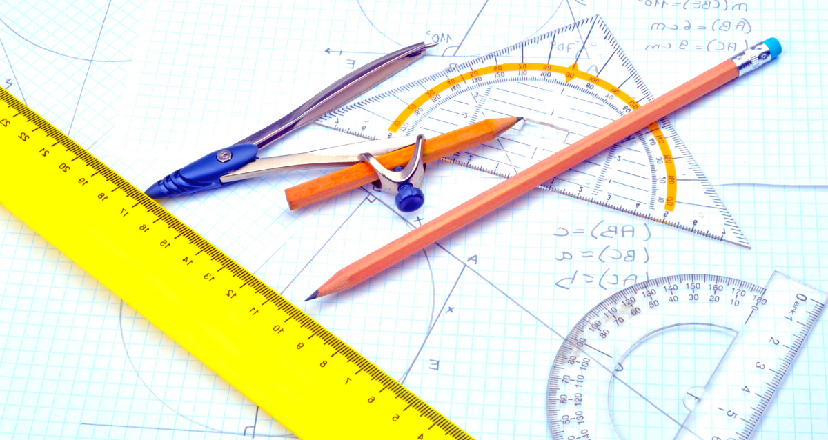 Pencils, ruler, protractors, and graph paper