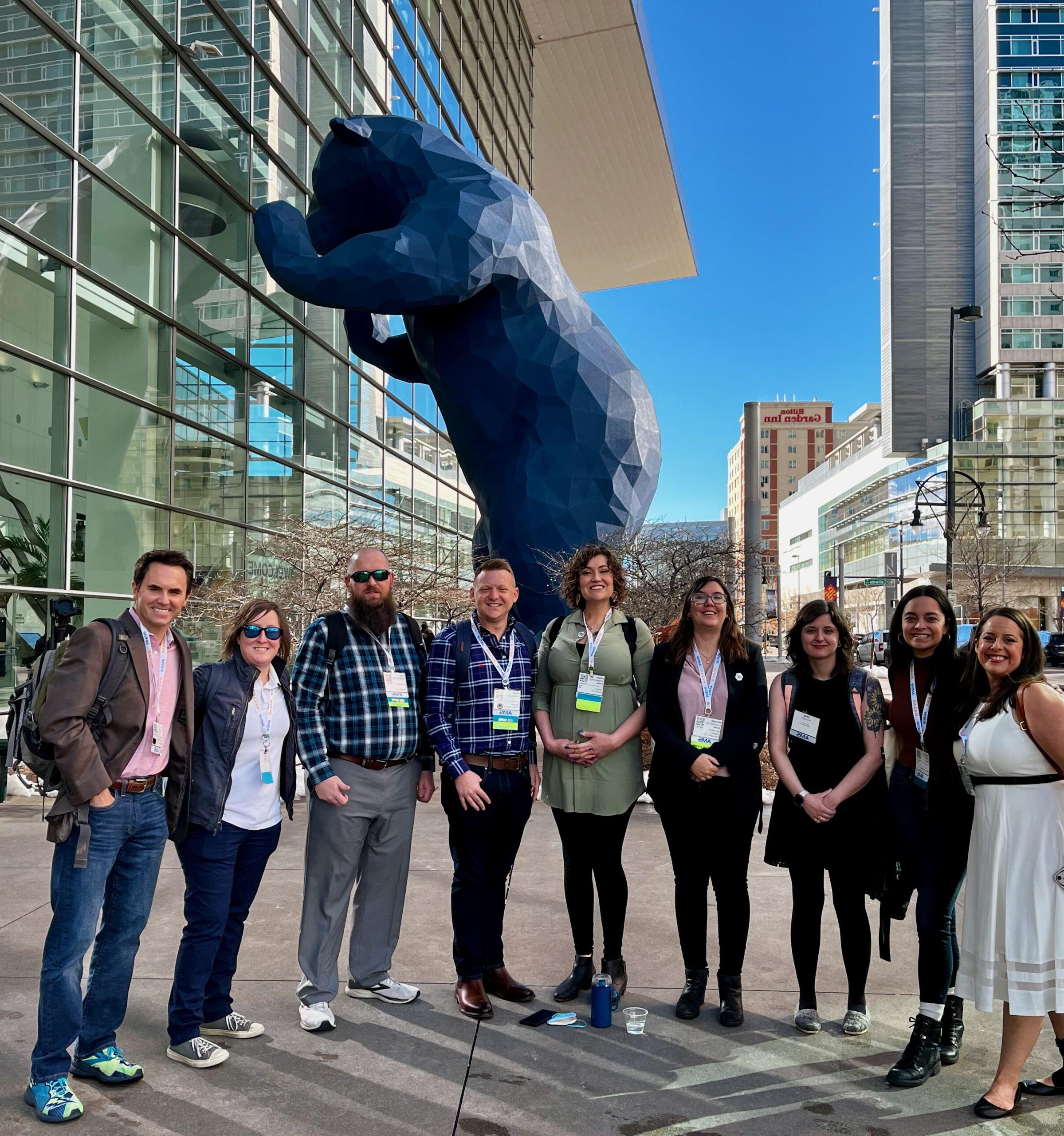 Students at the Denver Convention Center for the AMS conference